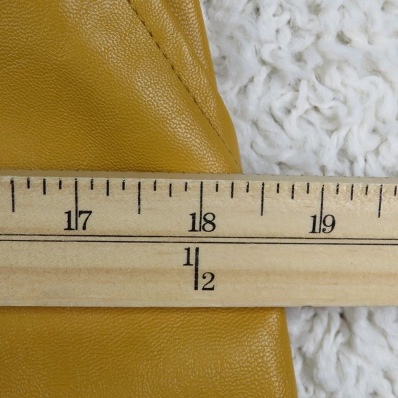 COMME* Women's Front Full Zipper Closure Mustard Midi A-Line Skirt~ Size Large - Picture 6 of 7